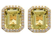 Jewellery - EARRINGS, 18K gold with 2 lime quartz 4,26 ctw - View 1