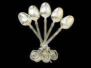Silverware, Coffee spoon Ystad-spoon 5 items i 830silver 110mm 59,8g, in auction: Pawn – Tuesday 22 January 2019