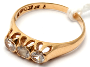Jewellery, Ring 18K 3,1g Ø17, with stones, in auction: Pawn – Tuesday 5 March 2019