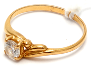 Jewellery, Ring 21K 2,5g Ø18¼ with white stone (somewhat skew), in auction: Pawn – Tuesday 5 March 2019