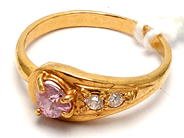 Jewellery, Ring 21K 1,9g Ø14½, with stones, in auction: Pawn – Tuesday 5 March 2019