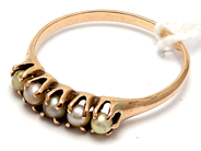 Lot, Ring 14K 1,3g Ø16 with plastic pearls, in auction: Pawn – Tuesday 5 March 2019
