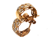 Jewellery, Earrings, one pair 18k 2,2g with diamonds 28xca0,005ct , in auction: Pawn – Tuesday 5 March 2019