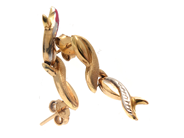 Jewellery, Earrings, one pair double-dyed 18K 2,1g L: 25mm, in auction: Pawn – Tuesday 5 March 2019