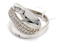 Jewellery - Ring 18K white gold 4,0g Ø17¾, with white stones - View 1