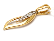 Jewellery, Pendant 18K 1,1g with white stones, in auction: Pawn – Tuesday 5 March 2019