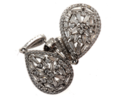 Jewellery, Earrings one pair S925 "Vidal & Vidal" with white stones, Length: 30mm , in auction: Pawn – Tuesday 5 March 2019