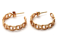 Jewellery - Earrings one pair Bismarck hoops 18K Ø2cm 3,4g - View 1
