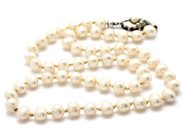 Jewellery, Pearl necklace with silver clasp S925 42cm Ø5-7,5mm Brv 17g, in auction: Pawn – Tuesday 26 March 2019