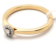 Jewellery, Ring 18K with diamonds 1xca0,04ct 12xca0,01ct Ø17¼ Brv 3g, in auction: Pawn – Tuesday 26 March 2019