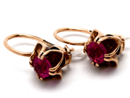 Jewellery - Earrings one pair with stone 14K Brv 3,6g - View 1