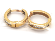 Jewellery, Earrings one pair 18K 1,6g Hoops with stones, in auction: Pawn – Tuesday 23 April 2019