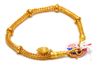 Jewellery, Bracelet 23K 7,6g 15cm with one charm and S-clasp, in auction: Pawn – Tuesday 23 April 2019
