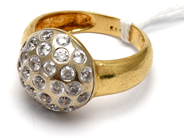 Jewellery, Ring 14K 5,5g Ø18 with white stones, in auction: Pawn – Tuesday 23 April 2019