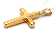 Jewellery, Pendant Cross 18K 1,2g length: 2,5cm, hollow, in auction: Pawn – Tuesday 23 April 2019
