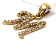 Jewellery, Pendant "M" 18K 1,5g with stones, in auction: Pawn – Tuesday 23 April 2019