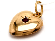 Jewellery, Pendant 18K 0,8g heart with stone, in auction: Pawn – Tuesday 23 April 2019
