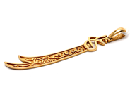 Jewellery, Pendant 21K 4g L: 6,3cm, sword "Zulfiqar", in auction: Pawn – Tuesday 23 April 2019