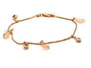 Jewellery, Bracelet 21K 4g 18,5cm with charms with stones, in auction: Pawn – Tuesday 23 April 2019