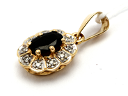 Jewellery, Pendant 18K 1,2g with stone and diamonds 10xca0,01ct, in auction: Pawn – Tuesday 23 April 2019
