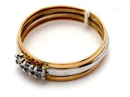 Jewellery - Ring 18K 1,9g Ø20¾, double-dyed with stones - View 1