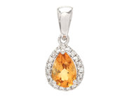 Jewellery - PENDANT, 18K white gold with citrine 0,36 ctw - View 1