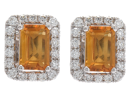 Jewellery - EARRINGS, 18K white gold with 2 citrines 0,98 ctw - View 1