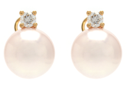 Jewellery - PEARL EARRINGS, 18K gold with cultured pearls 7,2 mm - View 1