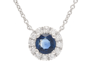Jewellery - NECKLACE, 18K white gold with blue sapphire 0,77 ctw - View 1