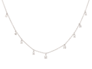 Jewellery - NECKLACE, 18K white gold with 9 brilliant cut diamonds 0,49 ctw - View 1