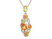 Jewellery - PENDANT/CHAIN, 18K pink gold with 4 citrines 0,83 ctw - View 1
