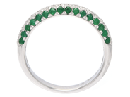 Jewellery - RING, 18K white gold with 32 emeralds 0,52 ctw - View 2