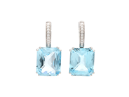 Jewellery - EARRINGS, 18K white gold with 2 blue topazes approx 16,20 ctw - View 1