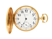 Watches, Pocket watch Waltham hunter 18K nr5549924 engraved, stänger not ordentligt i case , in auction: Pawn – Tuesday 21 January 2020