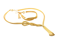 Lot, Set of jewellery 14K 43,2g Necklace 47,5-49,5cm Bracelet 20,5-21cm Earrings one pair , in auction: Pawn – Tuesday 21 January 2020