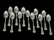 Silverware, Teaspoons 12 items kontrollstämplat silver 264,9g model Olga 130mm , in auction: Pawn – Tuesday 21 January 2020