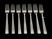 Silverware, Tårtgafflar 7 items kontrollstämplat silver 136,9g 138mm model Rosenholm , in auction: Pawn – Tuesday 21 January 2020