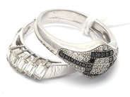 Jewellery, Rings 2 items S925 6g with stones Ø17 ½, Ø18 , in auction: Pawn – Tuesday 21 January 2020
