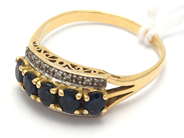 Lot, Ring 18K 3,9g defect with stones and diamonds 10xca0,005ct , in auction: Pawn – Tuesday 21 January 2020