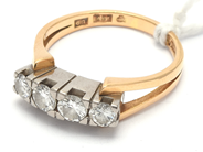 Jewellery - Ring 18K 4,9g with diamonds 2xca0,20ct 2xca0,16ct Ø17 - View 1