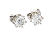 Jewellery - Earrings 18K 2,1g one pair white gold with diamonds 2xca0,65ct i case - View 2