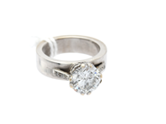 Lot - Ring 18K 9,8g white gold with diamonds 1xca2,0ct (tydliga inclusions) 6xca0,005-0,01ct åttkantsslipade Ø15 ½ i case - View 2