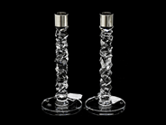 Miscellaneous, Candlesticks, one pair Orrefors Carat Lena Bergström ca24cm, in auction: Pawn – Tuesday 21 January 2020