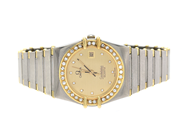 Watches, Ladie´s wristwatch Omega Constellation Chronometre, quartz with diamondbezel, in auction: Pawn – Tuesday 21 January 2020