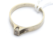 Jewellery, Ring white gold 18K Ø16 1,7g with diamond 1xca0,02ct 1,7g, in auction: Pawn – Tuesday 21 January 2020