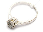 Jewellery, Ring white gold with diamond 7xca0,02ct 18K Ø18 3,5g, in auction: Pawn – Tuesday 21 January 2020