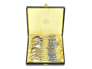 Silverware, 13 items coffee spoons i case S800 126,5g, in auction: Pawn – Tuesday 21 January 2020