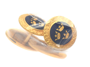 Jewellery, Cufflinks one pair i yellow metal Sporong, probably for Swedish Amerikalinjen, in auction: Pawn – Tuesday 21 January 2020