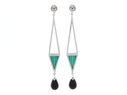 Jewellery - EARRINGS, 18K white gold with 2 onyx 2,36 ctw - View 2