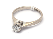 Jewellery, Solitaire ring 18K white gold 2,7g Ø16 with diamond 1xca0,48ct acc to engraving, in auction: Pawn – Tuesday 21 January 2020